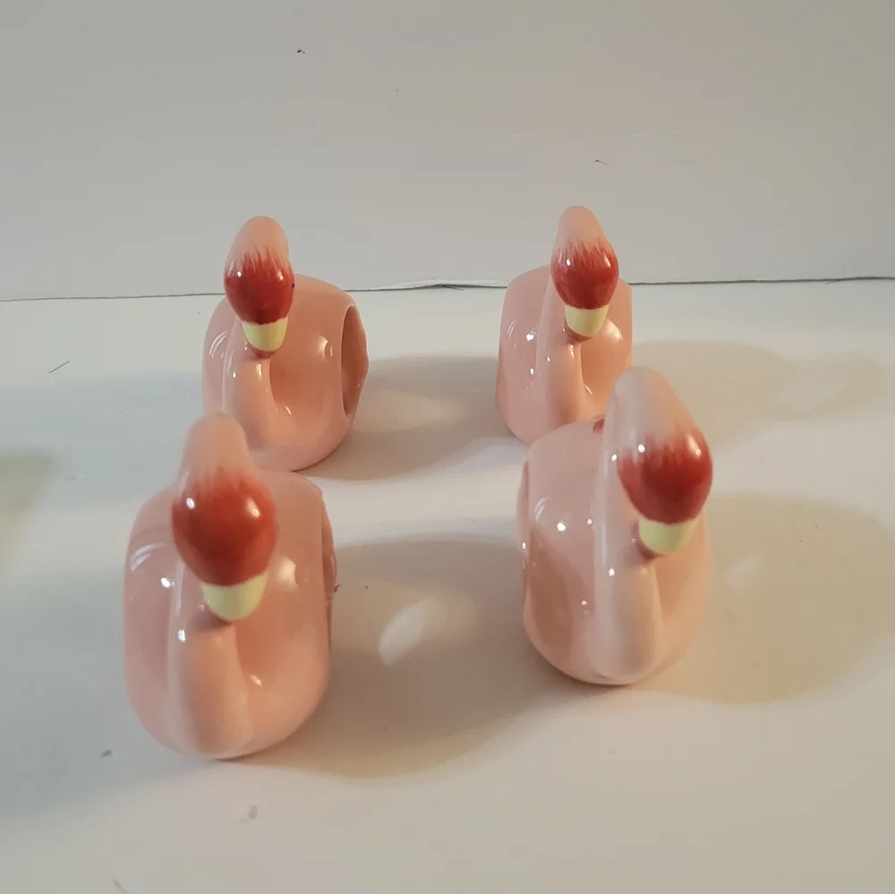 Flamingo Napkin Rings Set Of 4 Pink